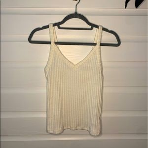 White v-neck tank top